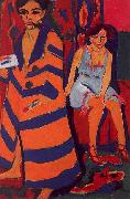 Ernst Ludwig Kirchner Self Portrait with Model oil painting artist